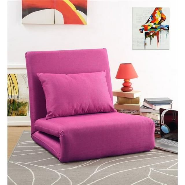 Relaxie Lin Fauteuil Convertible à Bascule Réglable à 5 Positions Lit de Dortoir Canapé Lounge Sofa - Rose
