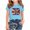 E208-Light Blue, variant on hengsof Girls Summer Casual T-Shirts Children Fashionable Printed Short Sleeve Crew Neck Shirts Soft Comfortable Tops