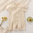 thumbnail image 2 of Infant Boy Romper Baby Boys Solid Color Bodysuit Toddler Ruffle Jumpsuit Shirts Casual Tops Baptism Shirt 6-12 Months 12-24 Months 2t 3t 4t 5t 6t 7t 8t 9t Children 0-3 Months, 2 of 5