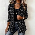 thumbnail image 5 of Tqcoqu Women's Polka Dot Oversized Jacket, Lapel Zip Up Casual Waterproof Coat with Multiple Pockets,Women's,Size S-XXXL, 5 of 8