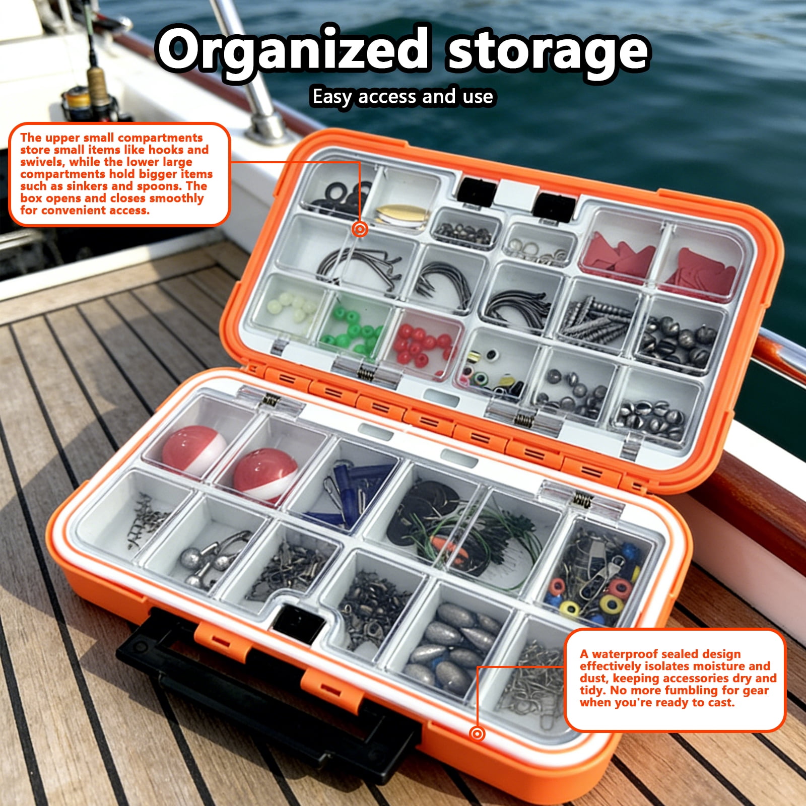 Arcticwind Fishing Accessories Kit,246PCS Fishing Tackle Box with Hooks with Fishing Hooks,Swivels,Beads,Heart Shaped Plastic Sheet for Saltwater & Freshwater Fishing
