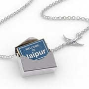 Locket Necklace Sign Welcome To Jaipur in a silver Envelope Neonblond