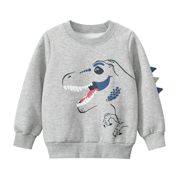 CONFREE Toddler Boys Sweatshirt Long Sleeve Boys Pullover Sweatshirt Cartoon Dinosaur Soft Fall Winter Clothes Shirts