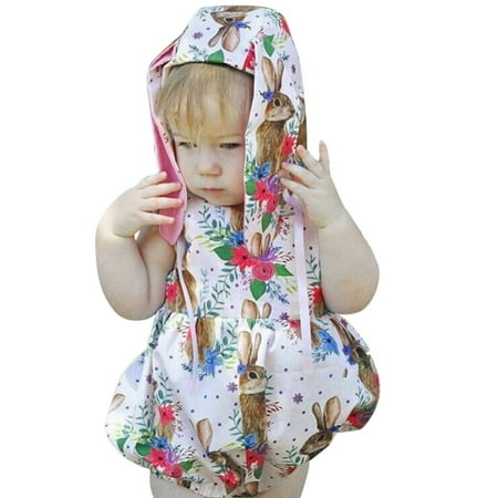 

Onesie Baby Jumpsuit Baby Set Hat Girls Cartoon Rabbit Rabbit Ears Printed Romper Bodysuit Easter Girls Romper Jumpsuit Kid Child Fashion Baby jumpsuits
