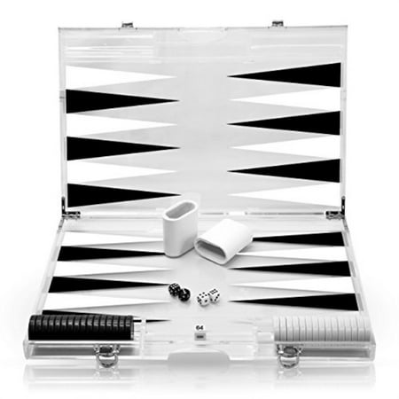 18 Inch Go Game - Rolling 66 18-Inch Lucite Deluxe Backgammon Set Black