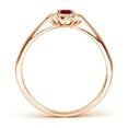 thumbnail image 2 of ANGARA Natural Princess Diana Inspired Ruby Ring with Diamond Halo in 14K Rose Gold for Women (Size-5x3mm) | July Birthstone, Birthday, Anniversary, Jewelry Gift for Women | Natural Ruby Ring, 2 of 10