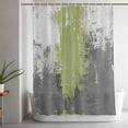 thumbnail image 4 of Abstract Art Shower Curtain, Green Grey Wall Mottled Texture Minimalist Modern Waterproof Shower Curtain Set with 12 Hooks Lightweight Bath Curtains Fabric Bathroom Decor 48x72 Inches, 4 of 9
