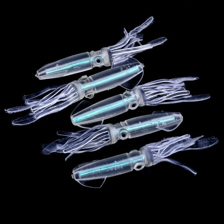 BIQIANWO Glow-in-the-Dark Squid Fishing Lure - Lifelike Artificial Octopus Soft Bait for Saltwater and Freshwater Fishing
