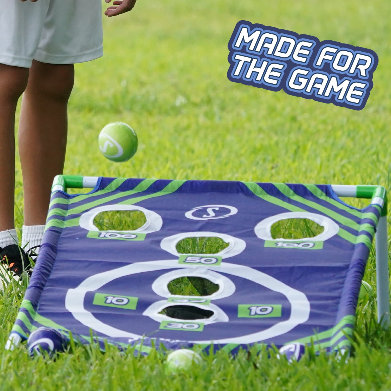 Spalding Portable Cornhole Set with Collapsible Cornhole Boards and 8 Cornhole Balls – Perfect for Yard Toss Games, Indoor or Outdoor Camping Fun for All Ages.