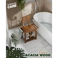 thumbnail image 5 of Heavy Duty 23.4 Inch Shower Chair with Backrest Acacia Color Non-Slip Support, 5 of 7