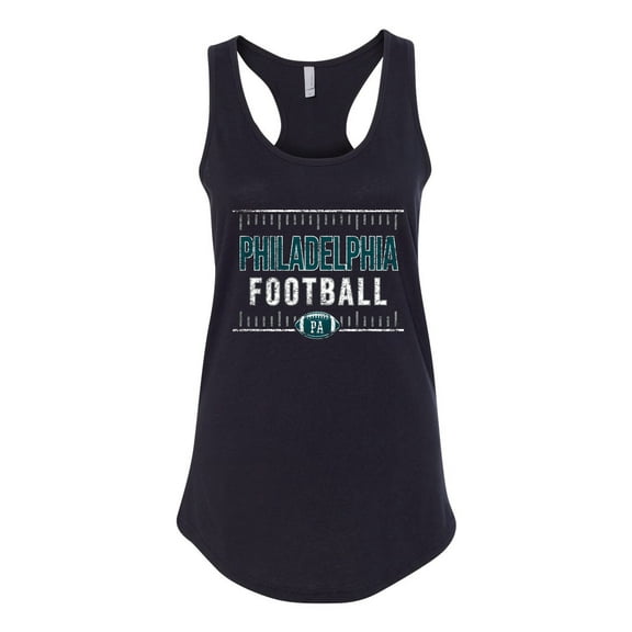 Wild Bobby City of Philadelphia PHI American Football Gridiron Sports Women Racerback Tank Top, Black, Small