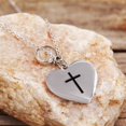 thumbnail image 4 of Uloveido Stainless Steel Double Side Bible Verse Cross Pendant Heart Necklace, Mustard Seed Charms Tree Necklaces Y956 (round), 4 of 7