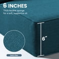 thumbnail image 4 of Patiobula Outdoor Deep Seat Cushion Set, 24 x 24, Water Repellent, Fade Resistant, 6" Thicken Deep Seat Bottom and Back Cushion for Chair, Sofa, and Couch, Peacock Blue (2-Piece), 4 of 10