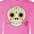thumbnail image 4 of Inktastic DÃ­a De Los Muertos Skull with Flower Long Sleeve T-Shirt, 4 of 5