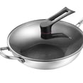 thumbnail image 5 of Sartén wok de acero inoxidable, sartén wok de acero inoxidable, suministros de cocina, sartén wok, resultados impresionantes, 5 of 5