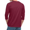 thumbnail image 5 of Men's Long Sleeve Round Neck Raglan Three Quarter Sleeve T-Shirt Top for Spring Fall Casual Style,Deep Red,3XL, 5 of 8