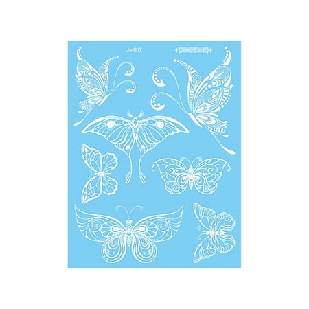 MVNSFEW Dragon Skin Silicone Clear Black Temporary Tattoos For Women Girls Lace Tattoo Stickers Neck Flower Butterfly Rose Tattoo Temporary Elephant Tattoo Set For Ad
