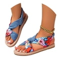 thumbnail image 2 of HOWPAY Womens Sandals Non- Open Toe Casual Flat Sandals on Lightweight Summer Outdoor Beach Adjustable Strap Slingback Shoes Sky Blue 41, 2 of 4