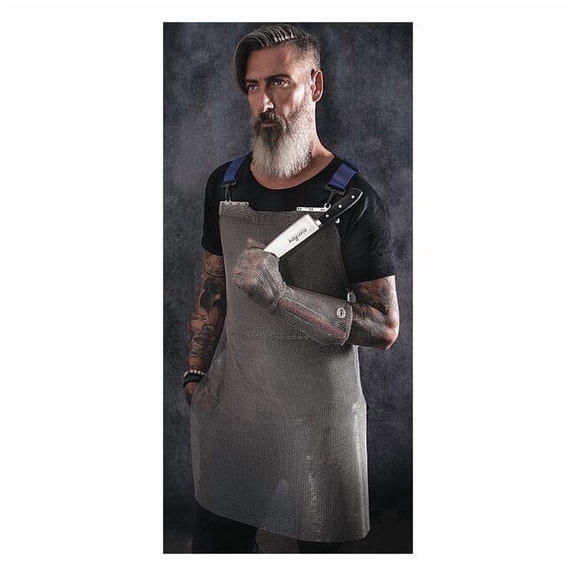 Niroflex Usa Bib Apron, Stainless Steel, Silver, 22 in, Universal S4-2222A