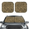 thumbnail image 2 of Balery Leopard Print Parasol para parabrisas de coche de 2 piezas | Parasol plegable para parabrisas delantero de coche para la mayoría de sedanes-Medium, 2 of 6