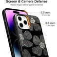 thumbnail image 4 of Case for iPhone 12 Pro Max, Retro Oil Painting Printed Black Flower Pattern Cute Exquisite Floral Blossom Phone Cover Stylish Durable Soft TPU Protective Case for Girls Women - Black Flower, 4 of 18
