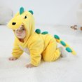 thumbnail image 4 of Unisex Baby Dinosaur Hooded Animal Rompers One Piece Snowsuit,80(9-12 Months),Yellow, 4 of 4
