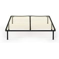 Furinno Angeland Metal Platform Bed Frame with Wooden Slats