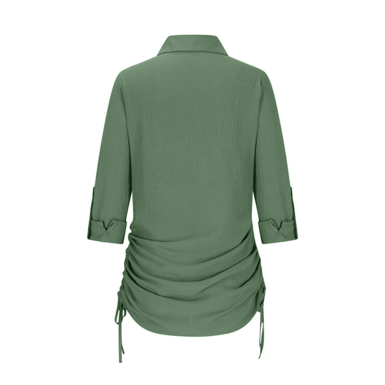 slim fit dress slacks Green Ruched Button Down Dress – Silistro
