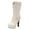 White, variant on Women Boots Kitten Heel Square Toe Mid Calf Booties Casual Outdoor Comfortable Dressy Boots Winter Warm Shoes for Women Black 6