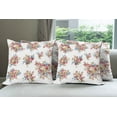 thumbnail image 6 of Ambesonne Floral Throw Pillow Cover 4 Pack, Romance Love Wedding, 16", Dark Coral Blue Tan, 6 of 7