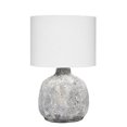 thumbnail image 1 of Benzara BM241217 100W Ceramic Oval Table Lamp, Textured Finish, Gray & White, 1 of 1