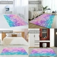 thumbnail image 2 of Colorful Gradient Fish Scale Texture Mermaid Carpet Rug for Home Living Room Bedroom Sofa Doormat Decor Area Rug Non-slip Mat, 2 of 7
