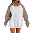 thumbnail image 3 of Oversized Hoodies for Women 2025 Fall Winter Long Sleeve Color Block Hooded Sweatshirt with Pockets Pullover Tops, 3 of 7