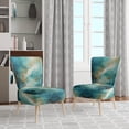 thumbnail image 2 of Designart "Turquoise Calm II" Teal Abstract Landscape Upholstered Accent Chair - Modern Arm Chair For Living Room, 2 of 7
