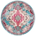 thumbnail image 4 of SAFAVIEH Madison Elinor Traditional Distressed Area Rug, Light Blue/Fuchsia, 3' x 5', 4 of 9