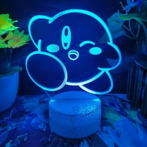 Cute Kirby LED Illusion Night Light, USB Desk Lamp 16 Colors Change Home Decoration Lighting for Boys Girls Birthday Christmas Gift