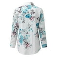 thumbnail image 5 of ZMHEGW Women's Floral Printed Shirts Tops Long Sleeve Lapel Button Down Blouse Summer Casual Fitted, 5 of 5