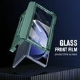 thumbnail image 2 of Dteck for Samsung Galaxy Z Fold 6 Pen Holder Case 2024,Foldable Screen Protective Case with Hinge Protection Heavy Duty Shockproof Dropproof Z Fold 6 Phone Case with Stand Stylus, Green, 2 of 7