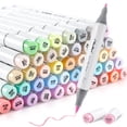 thumbnail image 1 of Rotuladores pastel Ohuhu con punta de pincel, 48 colores, batidora y estuche, 1 of 8