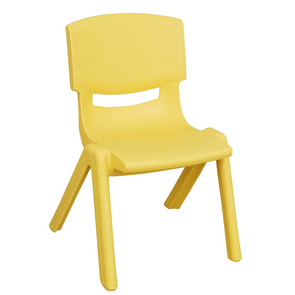 ECR4Kids 14 inch Plastic Stackable Classroom Chairs Indoor/Outdoor Resin Stack Chairs for Kids 8-Pack Yellow 