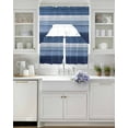 thumbnail image 4 of Dark Blue Ombre Stripes Kitchen Curtains Sets 24 Inch Length with Valance, Chic Vintage Simple Abstract Art Swag Valances and Tiers Curtain Set Drapes Swag Curtains for Living Room, Bathroom, Bedroom, 4 of 6