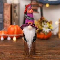 AUHomi Halloween Gnomes Plush Decor, Halloween Table Decorations, Halloween Gnomes Decorations for Table Ornament, Party Favor, Cute Mini Gnome Tiered Tray Decor (Purple)