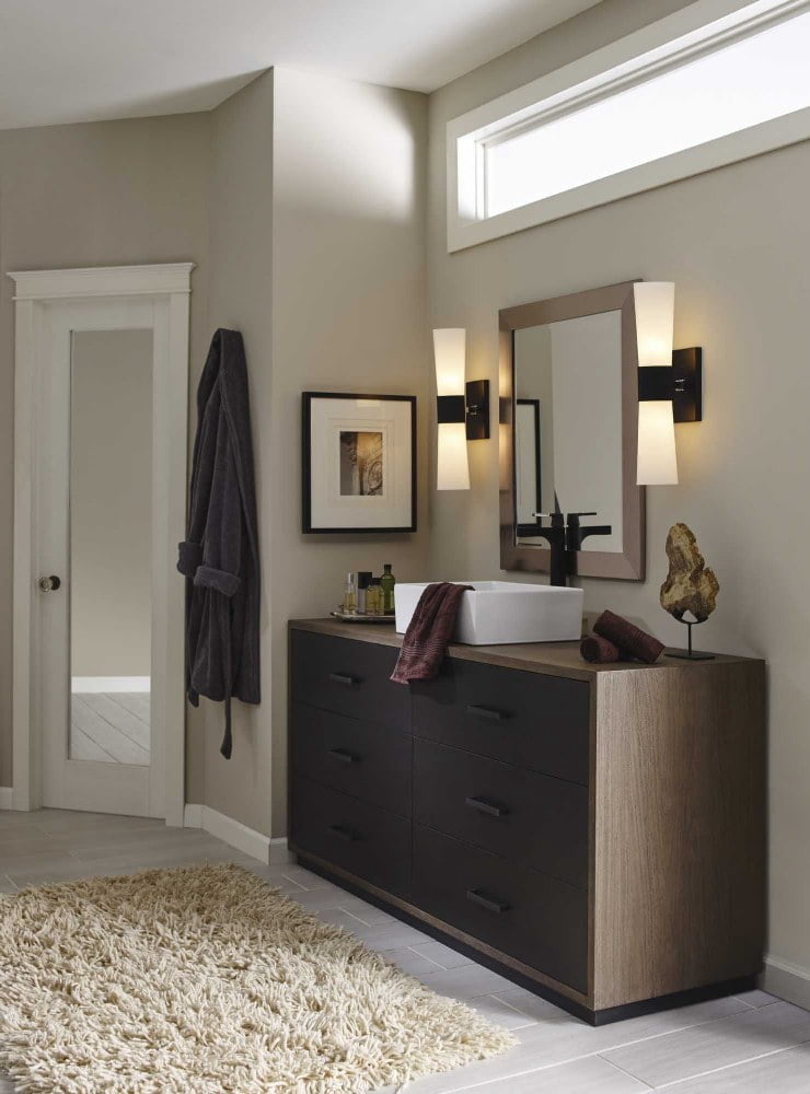 Zura Collection Two-Light Polished Chrome Etched Opal Glass Modern Bath Vanity Light