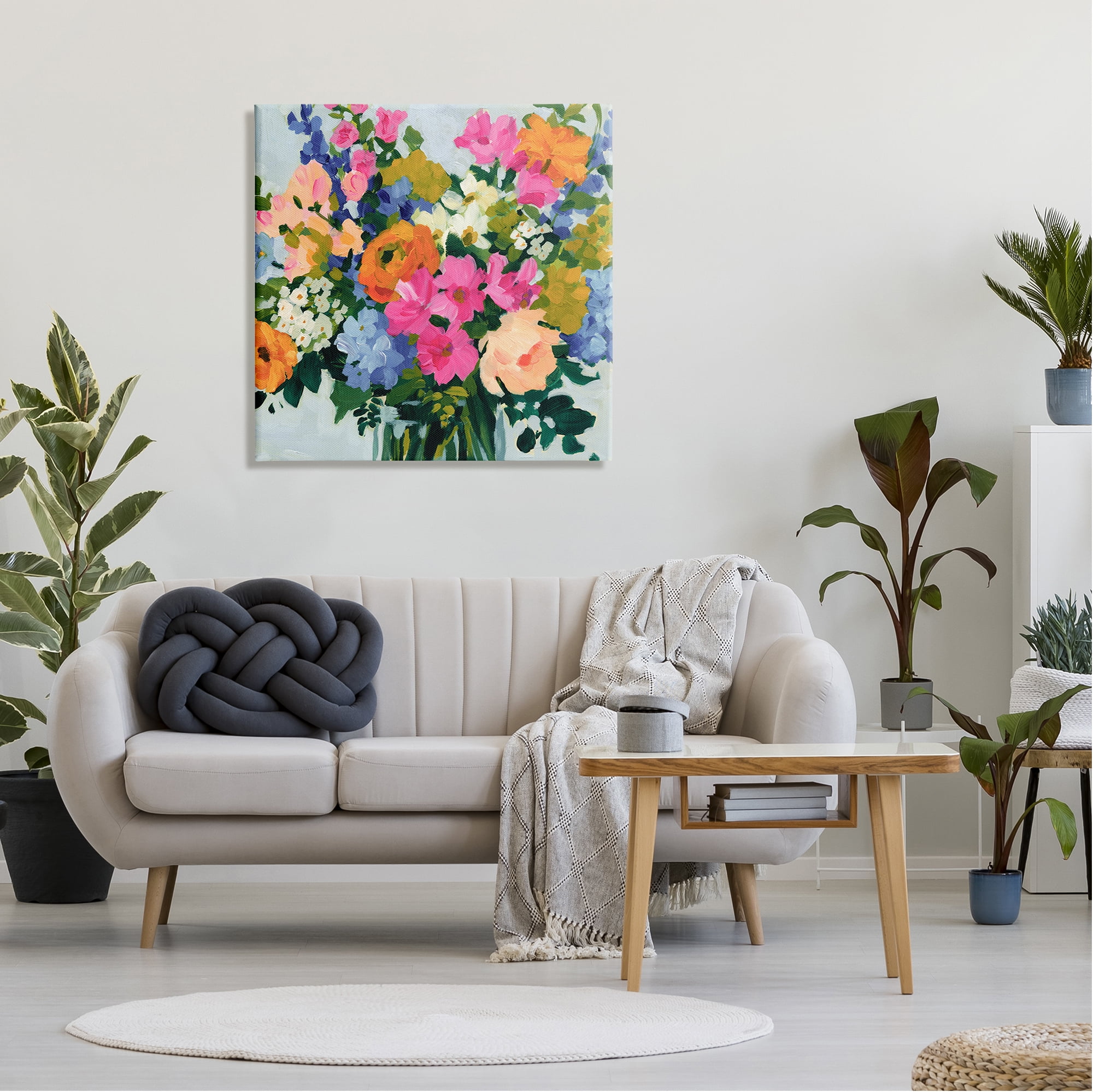 Stupell Industries Vivid Bouquet Blooms Botanical & Floral Painting Gallery Wrapped Canvas Art Print Wall Art, 30 x 30