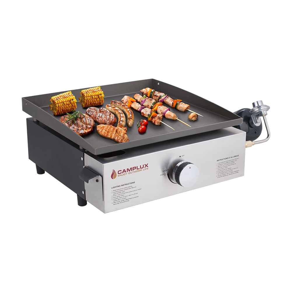 Camplux Propane Gas Griddle Grill 13 000 Btu Tabletop Griddle With 1 Lb Lp Connector Walmart Com