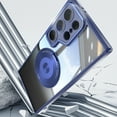 thumbnail image 7 of Designed for Samsung Galaxy S25 Ultra Crystal Clear Back Case, Luxury Case with Lens Protector Drop Protective Magnetic Rotating Ring Kickstand Shockproof Thin Fit Phone Case Cover, Blue, 7 of 7
