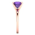 thumbnail image 3 of 2.5 ct Round Cut Natural Amethyst Solitaire Engagement Ring for Women in 18K Rose Gold, 3 of 5