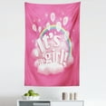 thumbnail image 1 of Pink Tapestry, Its a Girl Words with Rainbow Balloons and Clouds Happy Birth, Fabric Wall Hanging Decor for Bedroom Living Room Dorm, 5 Sizes, Pale Pink, by Ambesonne, 1 of 1