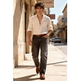 thumbnail image 2 of GINGTTO Men's Jeans Relaxed Fit Straight Light Wash Stretch Denim Casual Comfort Pants, 2 of 6