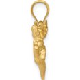 thumbnail image 3 of 14K Yellow Gold Satin Angels Heart Pendant (22 X 30) Made In United States c72, 3 of 6